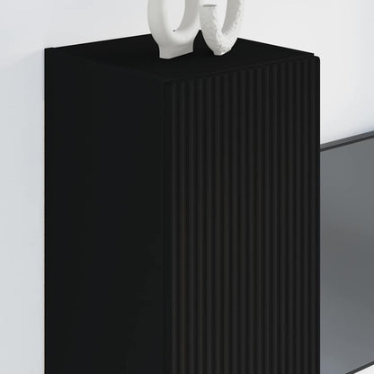 Mobile TV da parete Nero 30 x 31 x 80 cm Legno multistrato