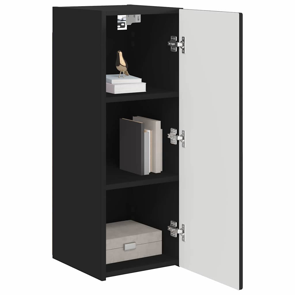 Mobile TV da parete Nero 30 x 31 x 80 cm Legno multistrato