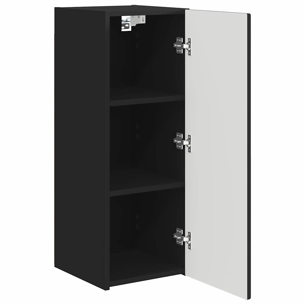 Mobile TV da parete 2 pcs Nero 30 x 31 x 80 cm