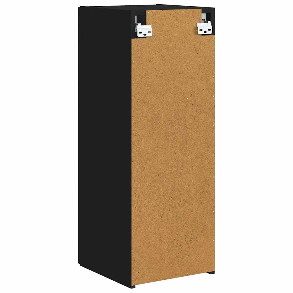 Mobile TV da parete 2 pcs Nero 30 x 31 x 80 cm