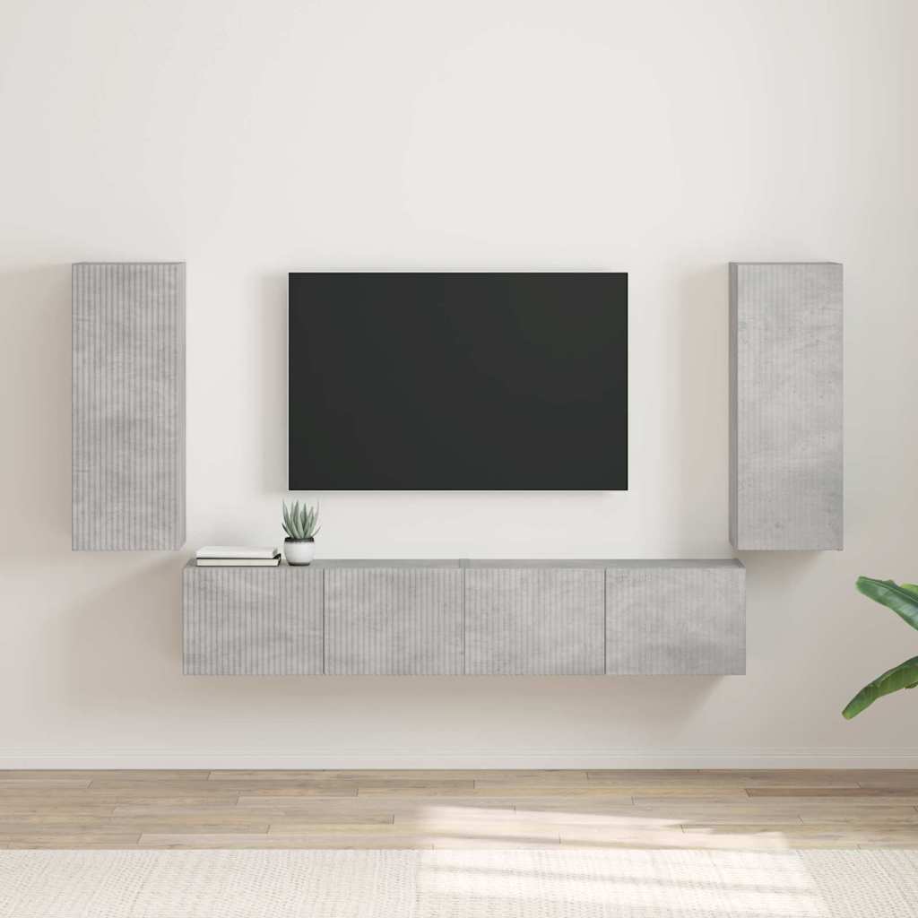 Mobile TV da parete 2 pcs Calcestruzzo 30 x 31 x 80 cm