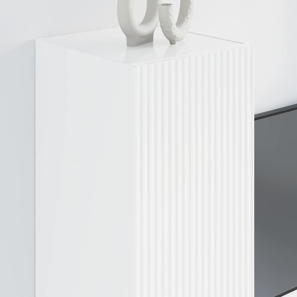 Mobile TV da parete Bianco Lucido 30 x 31 x 80 cm