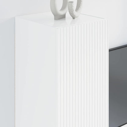 Mobile TV da parete Bianco Lucido 30 x 31 x 80 cm