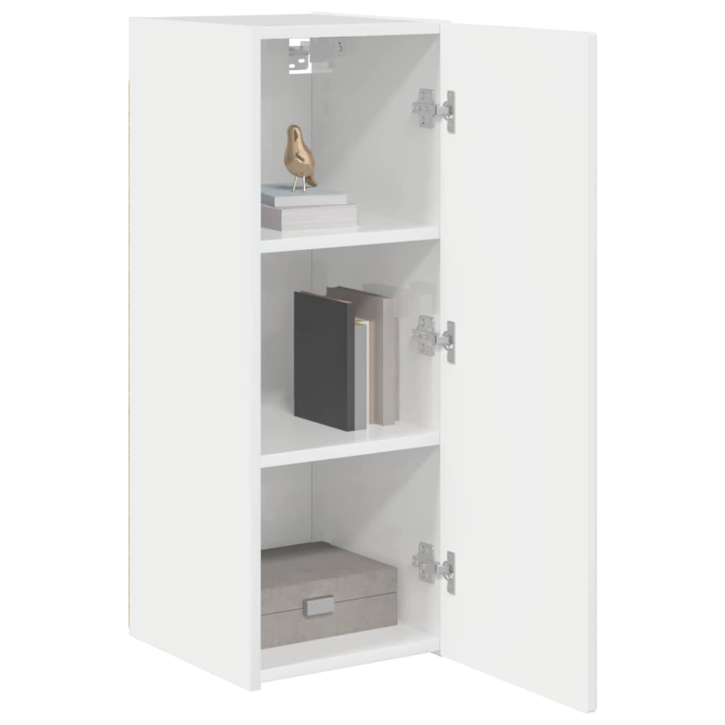 Mobile TV da parete 30 x 31 x 80 cm Bianco Lucido