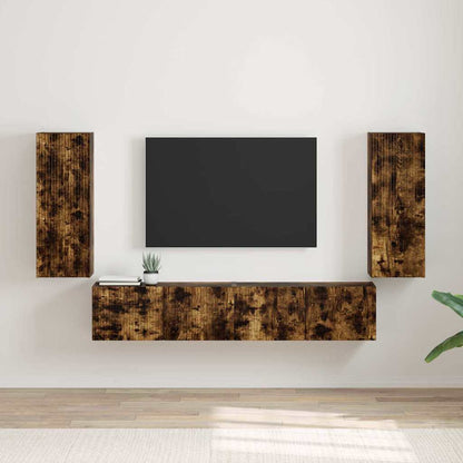 Mobile TV da parete 2 pcs Rovere fumé 30 x 31 x 80 cm