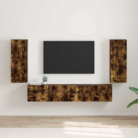 Mobile TV da parete 2 pcs Rovere fumé 30 x 31 x 80 cm