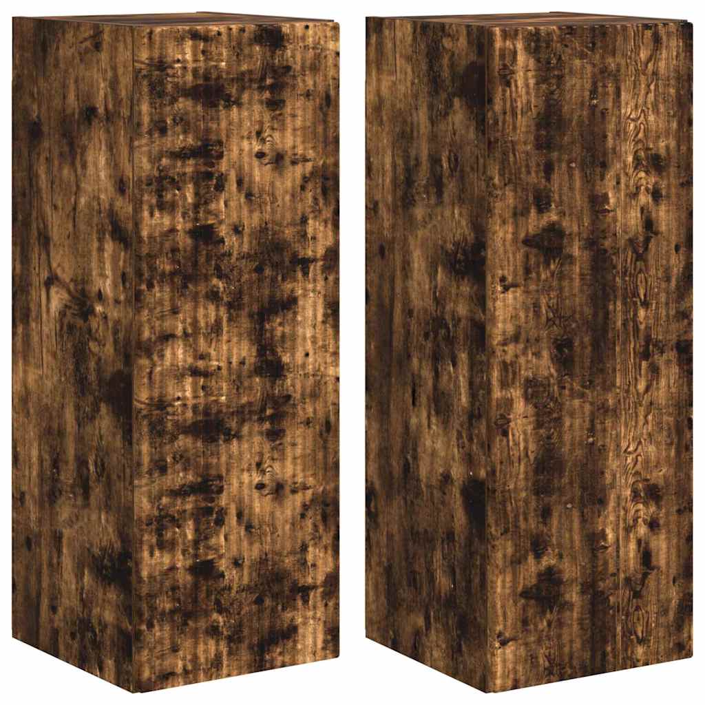 Mobile TV da parete 2 pcs Rovere fumé 30 x 31 x 80 cm