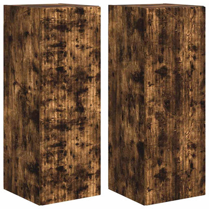 Mobile TV da parete 2 pcs Rovere fumé 30 x 31 x 80 cm