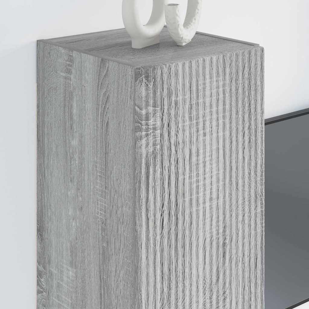 Mobile TV da parete 2 pcs Grigio Sonoma 30 x 31 x 80 cm