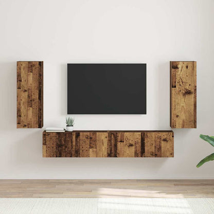 Mobile TV da parete 2 pcs Legno vecchio 30 x 31 x 80 cm