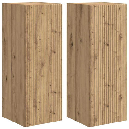 Mobile TV da parete 2 pcs Rovere Artigianale 30 x 31 x 80 cm