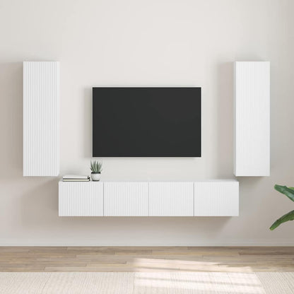 Mobile TV da parete 2 pcs Bianco 30 x 31 x 100 cm