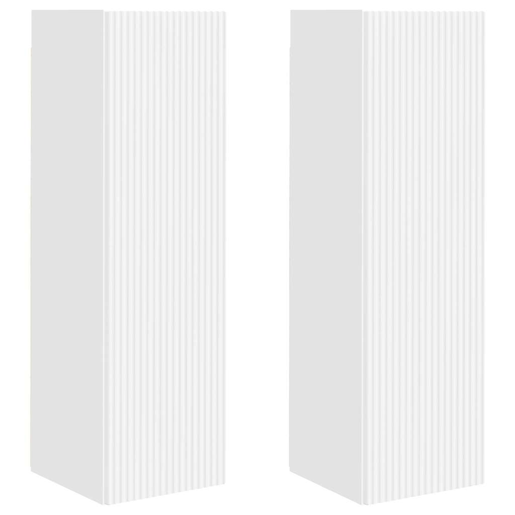 Mobile TV da parete 2 pcs Bianco 30 x 31 x 100 cm