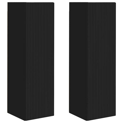 Mobile TV da parete 2 pcs Nero 30 x 31 x 100 cm