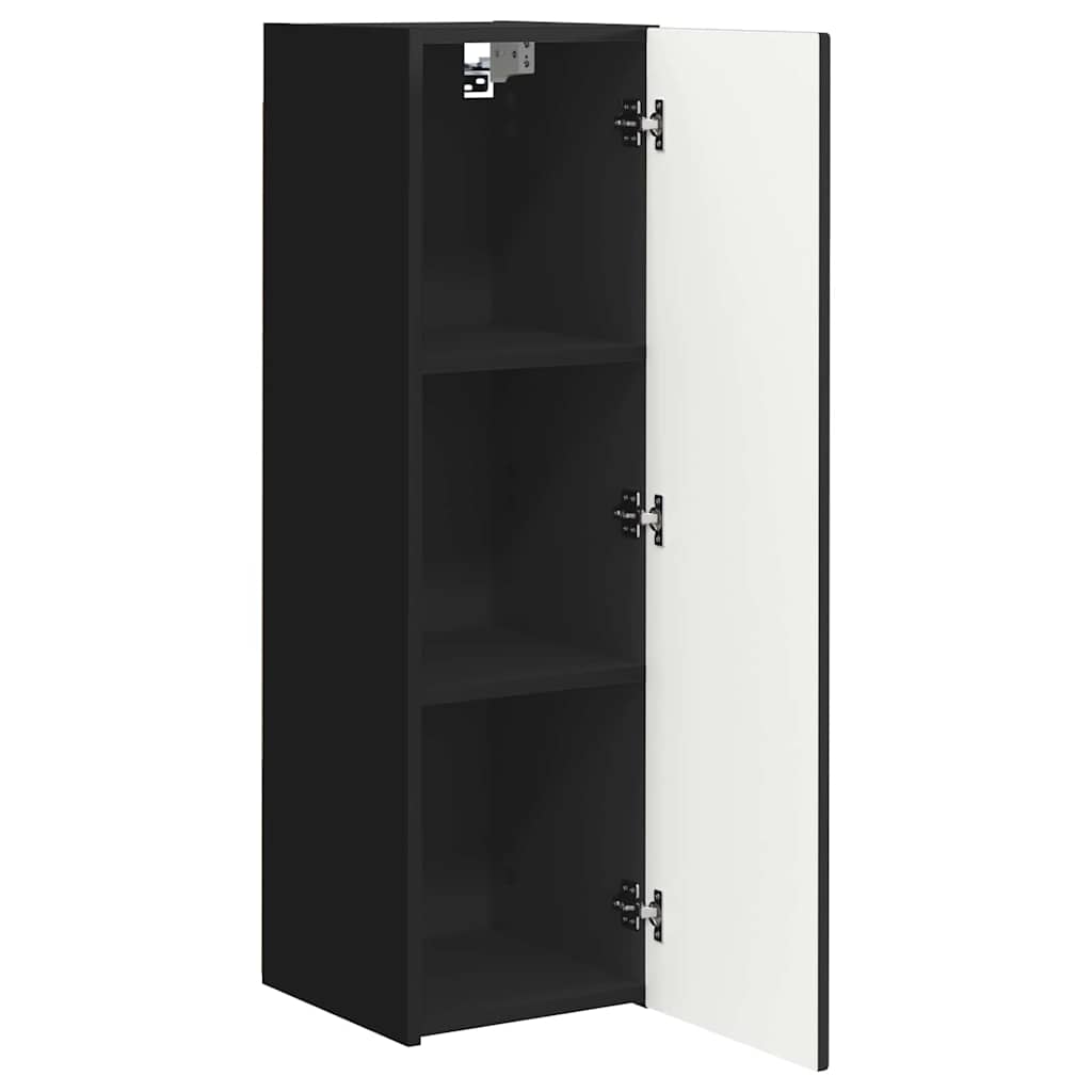 Mobile TV da parete 2 pcs Nero 30 x 31 x 100 cm