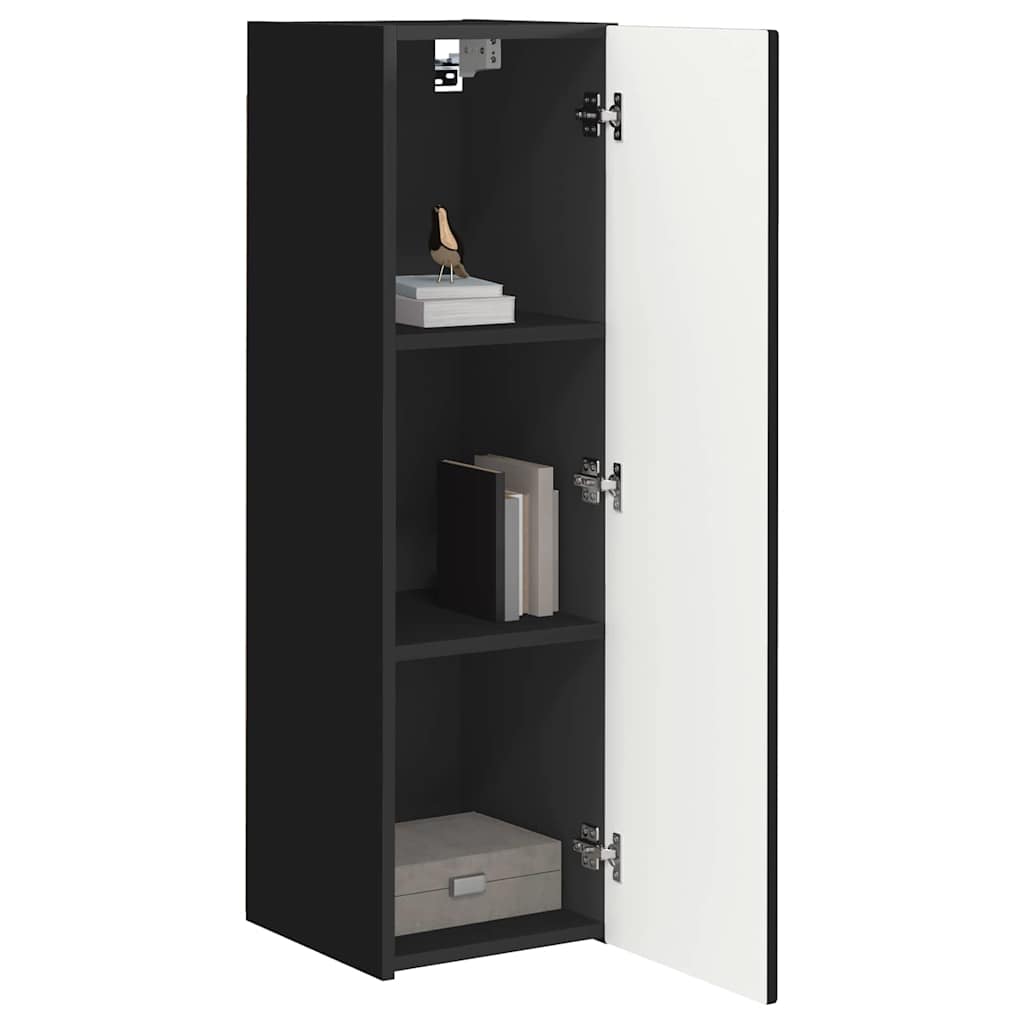 Mobile TV da parete 2 pcs Nero 30 x 31 x 100 cm
