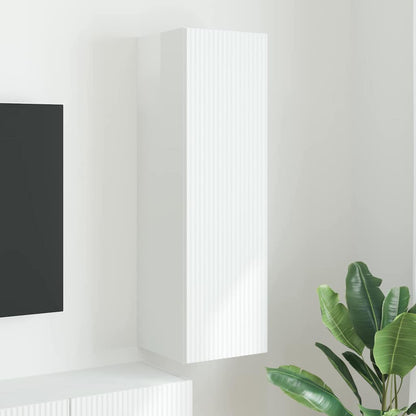 Mobile TV da parete Bianco Lucido 30 x 31 x 100 cm