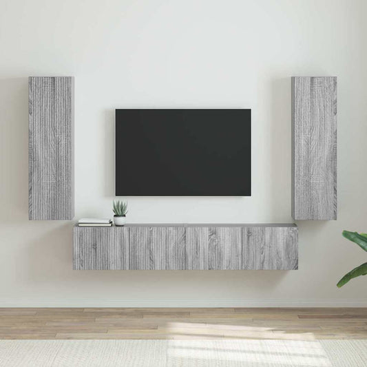 Mobile TV da parete 2 pcs Grigio Sonoma 30 x 31 x 100 cm