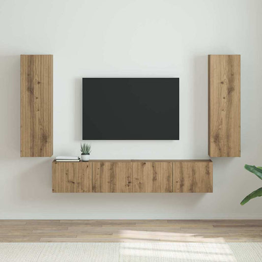 Mobile TV da parete 2 pcs Rovere Artigianale 30 x 31 x 100 cm