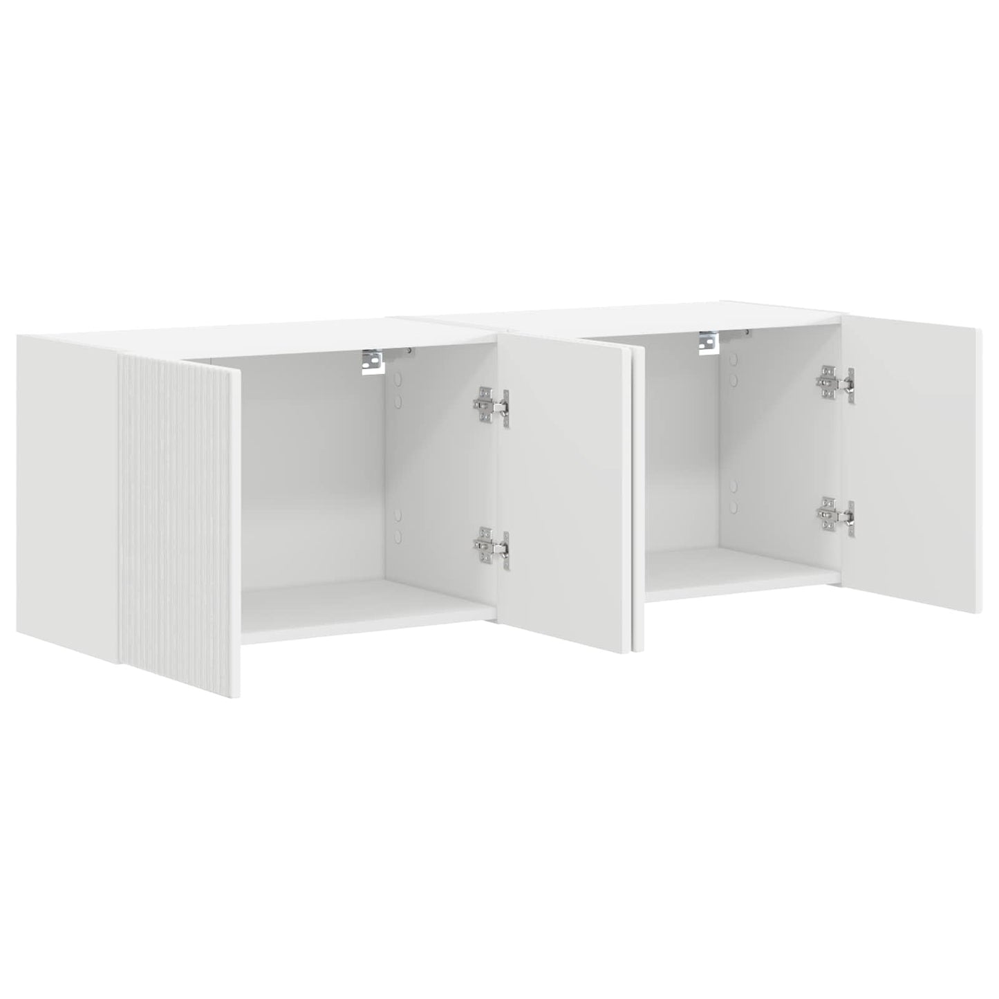 Mobile TV da parete 2 pcs Bianco Legno ingegnerizzato