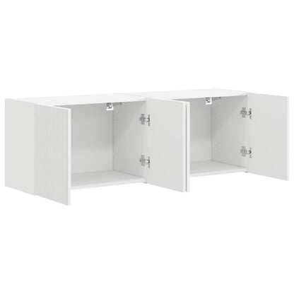 Mobile TV da parete 2 pcs Bianco Legno ingegnerizzato
