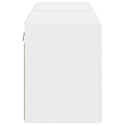 Mobile TV da parete 2 pcs Bianco Legno ingegnerizzato