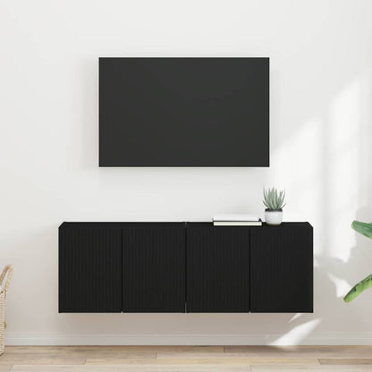 Mobile TV da parete 2 pcs Nero 59,5 x 31 x 40 cm