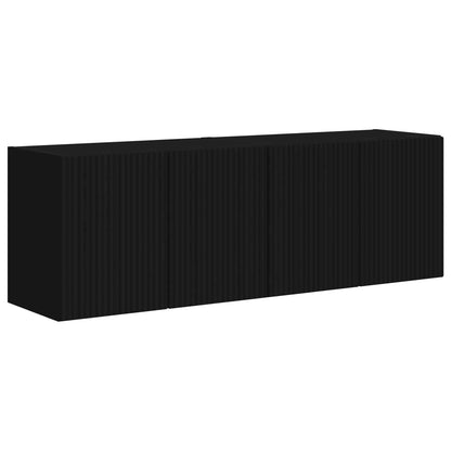 Mobile TV da parete 2 pcs Nero Legno ingegnerizzato