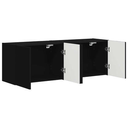 Mobile TV da parete 2 pcs Nero Legno ingegnerizzato
