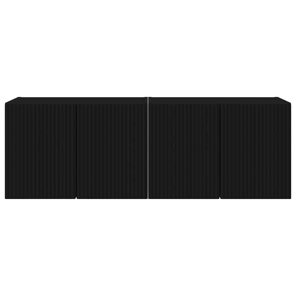 Mobile TV da parete 2 pcs Nero 59,5 x 31 x 40 cm