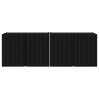 Mobile TV da parete 2 pcs Nero Legno ingegnerizzato