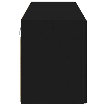 Mobile TV da parete 2 pcs Nero Legno ingegnerizzato