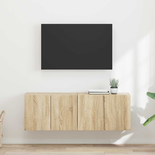 Mobile TV da parete 2 pz Rovere Sonoma Legno ingegnerizzato - homemem39