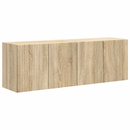 Mobile TV da parete 2 pcs Rovere Sonoma Legno ingegnerizzato