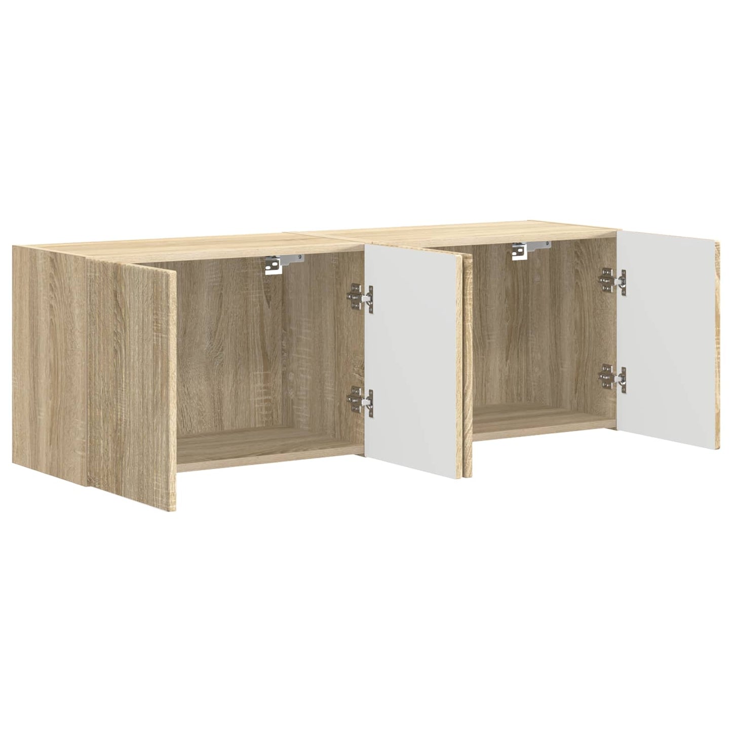 Mobile TV da parete 2 pcs Rovere Sonoma Legno ingegnerizzato