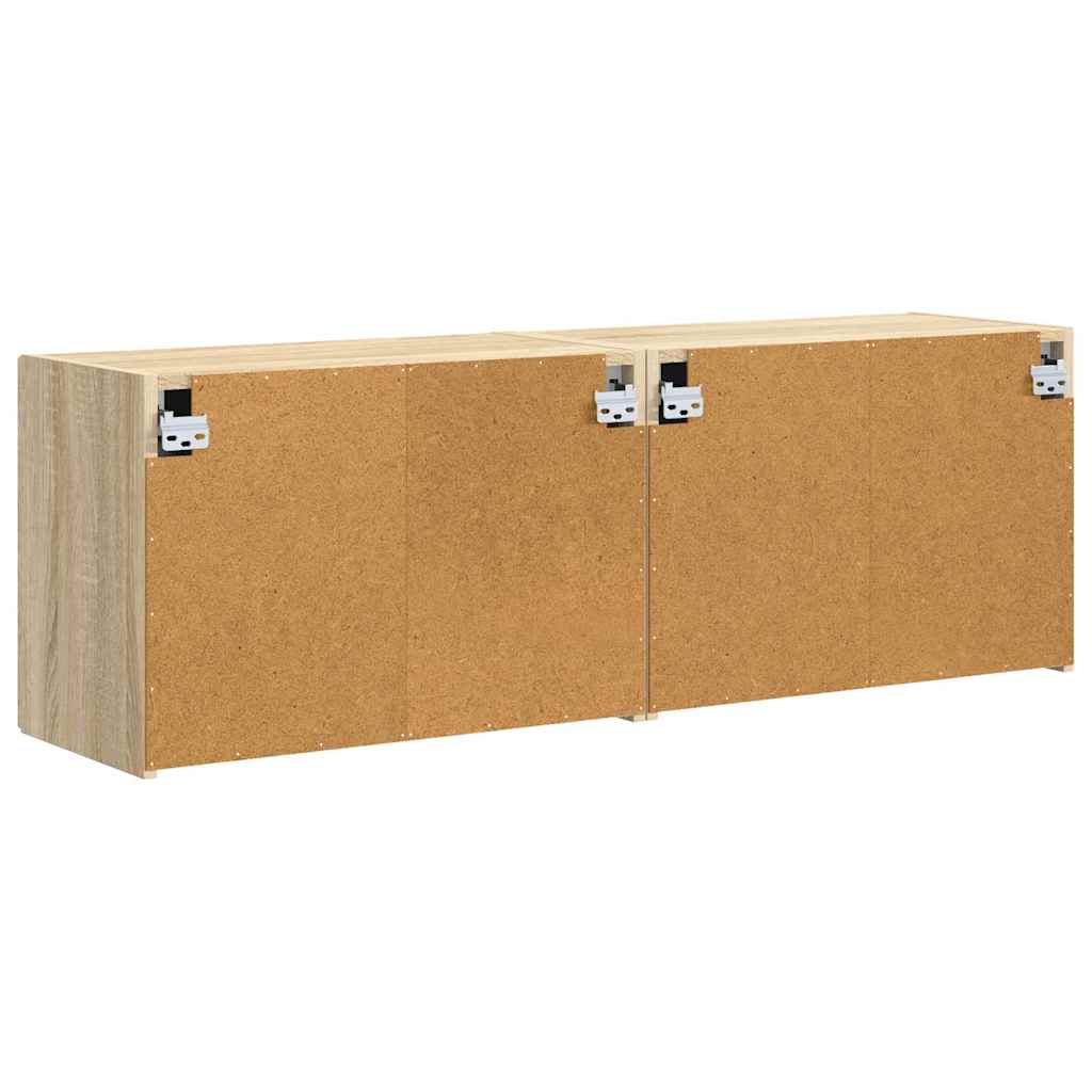 Mobile TV da parete 2 pcs Rovere Sonoma 59,5 x 31 x 40 cm
