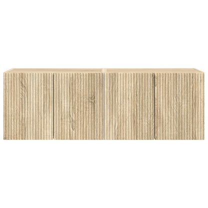 Mobile TV da parete 2 pcs Rovere Sonoma Legno ingegnerizzato
