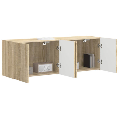 Mobile TV da parete 2 pcs Rovere Sonoma Legno ingegnerizzato