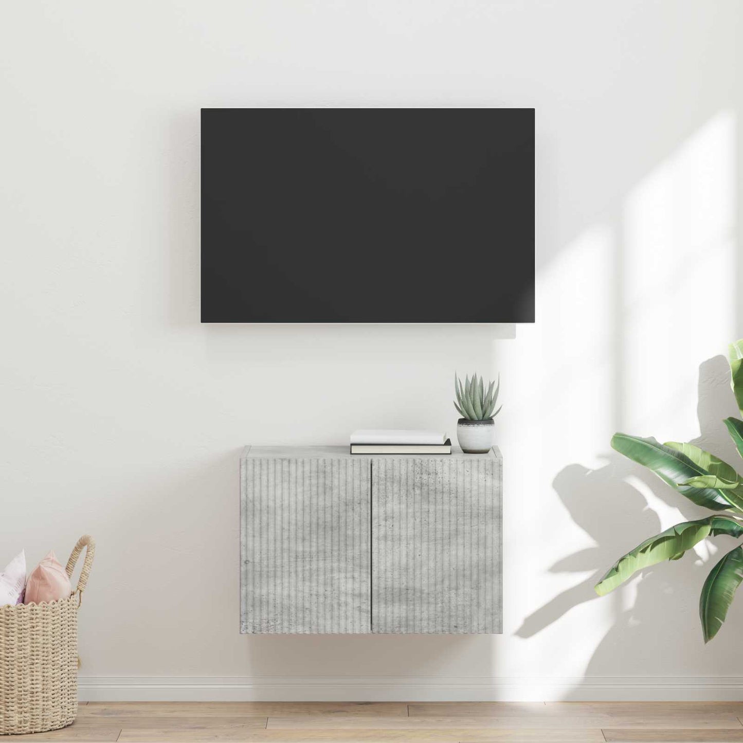 Mobile TV da parete 59,5 x 31 x 40 cm Grigio cemento