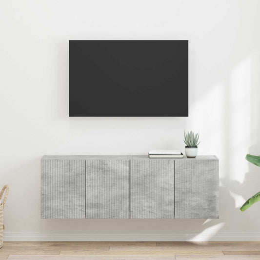Mobile TV da parete 2 pz Grigio cemento Legno ingegnerizzato - homemem39