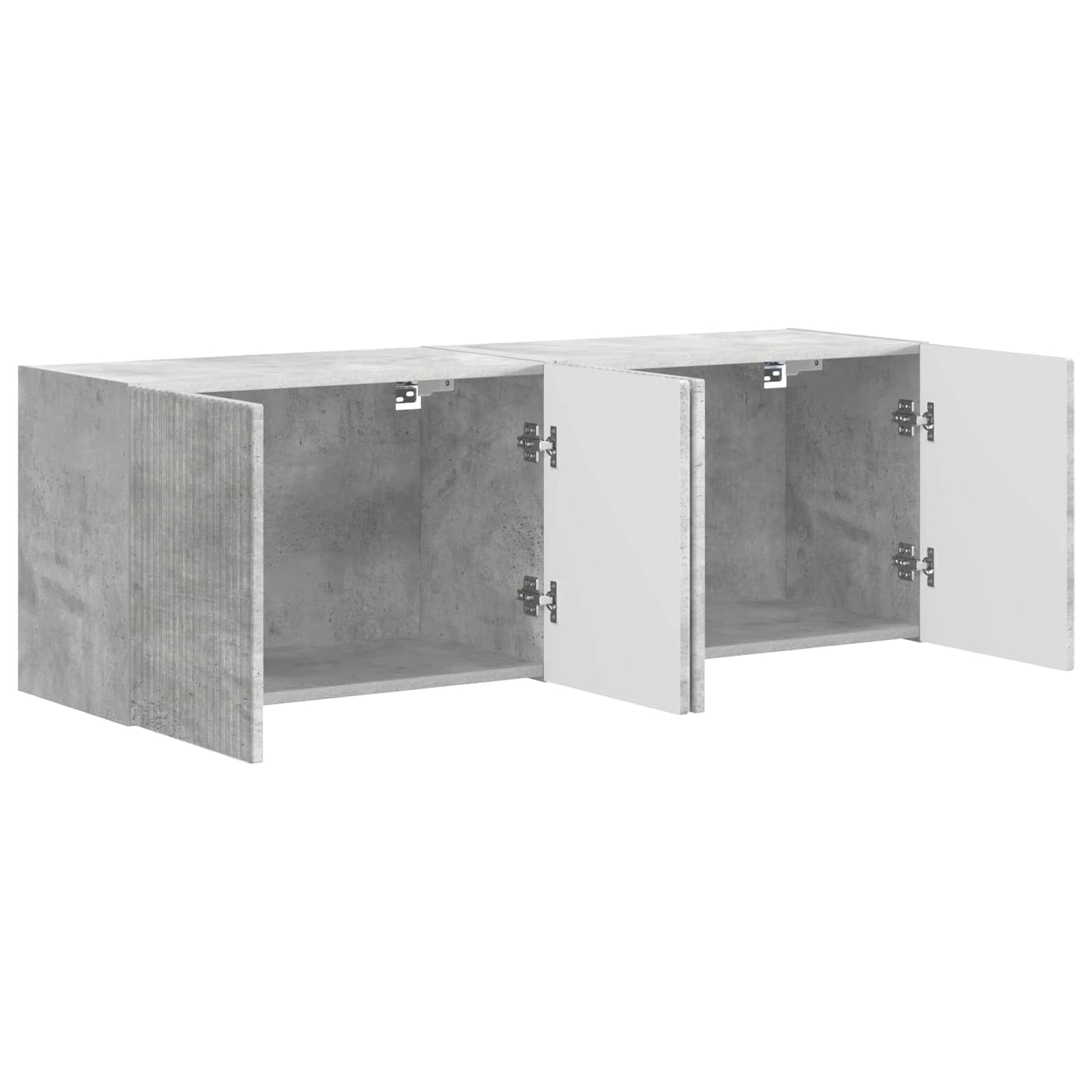 Mobile TV da parete 2 pcs Grigio cemento Legno ingegnerizzato