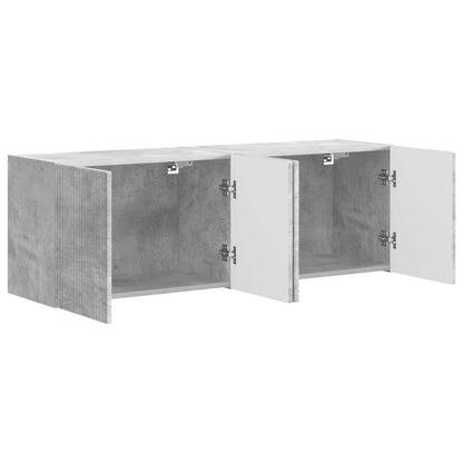 Mobile TV da parete 2 pcs Grigio cemento Legno ingegnerizzato