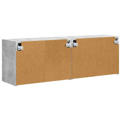Mobile TV da parete 2 pcs Grigio cemento Legno ingegnerizzato