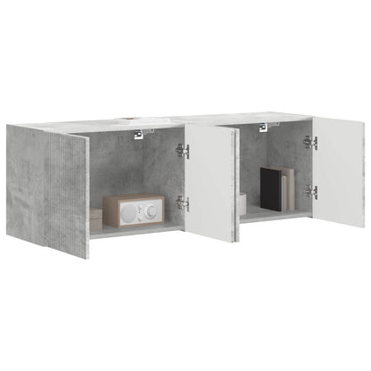 Mobile TV da parete 2 pcs Grigio cemento Legno ingegnerizzato