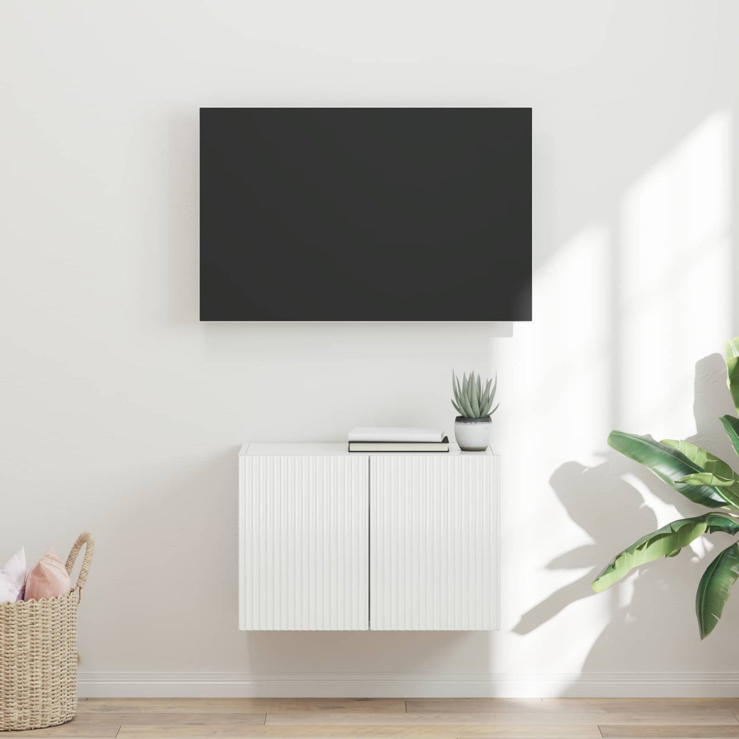 Mobile TV da parete 59,5 x 31 x 40 cm Bianco Lucido