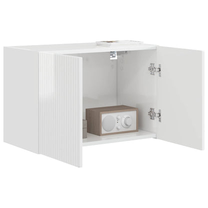 Mobile TV da parete 59,5 x 31 x 40 cm Bianco Lucido