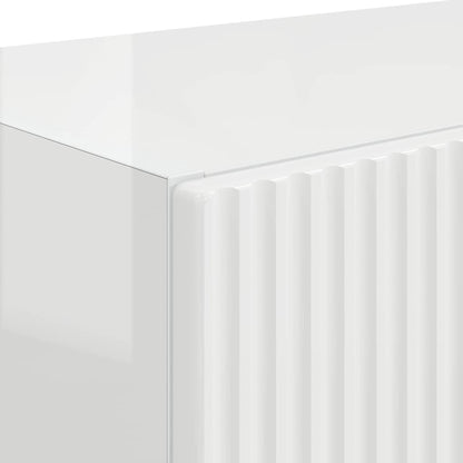 Mobile TV da parete 2 pcs Bianco Lucido 59,5 x 31 x 40 cm