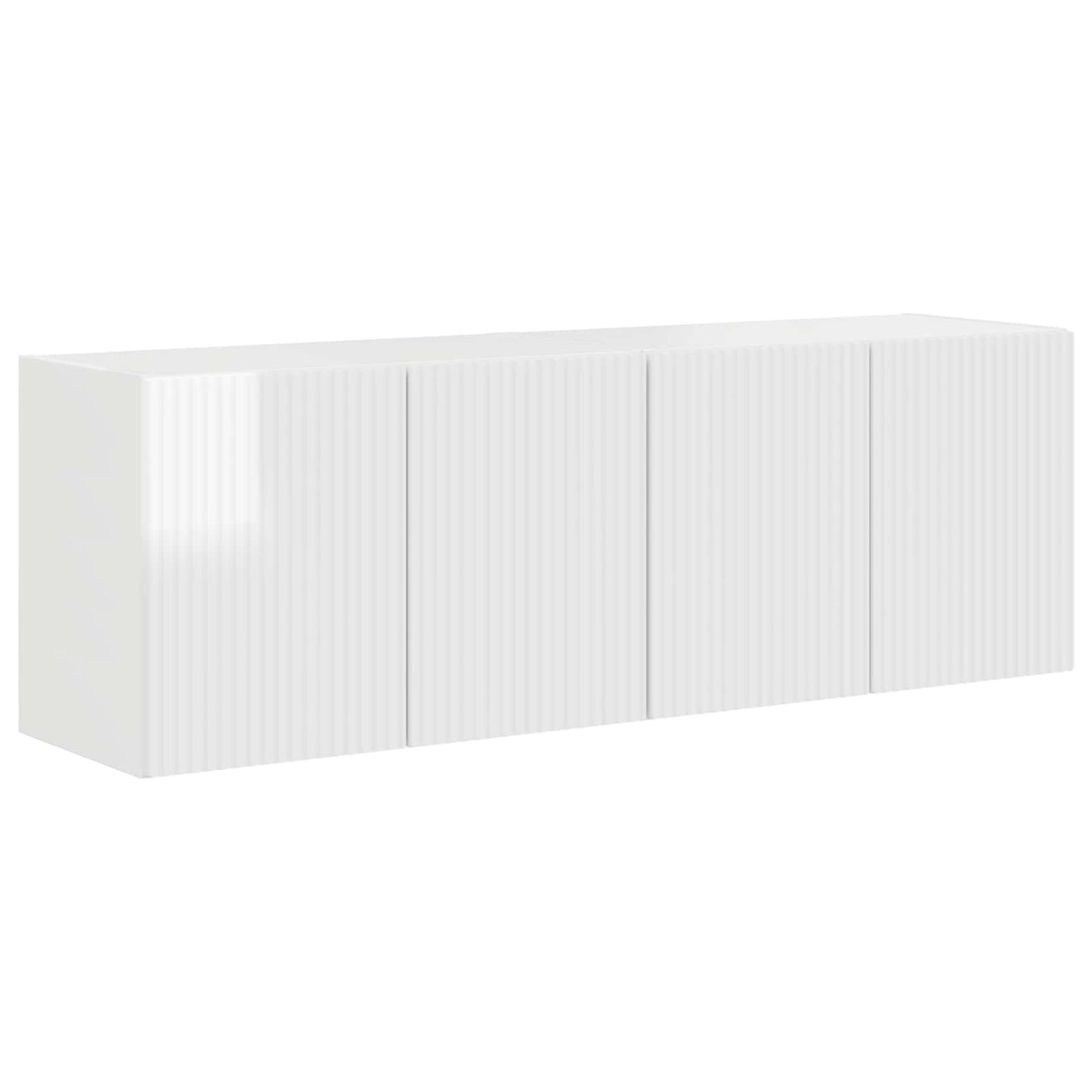 Mobile TV da parete 2 pcs Bianco Lucido Legno ingegnerizzato