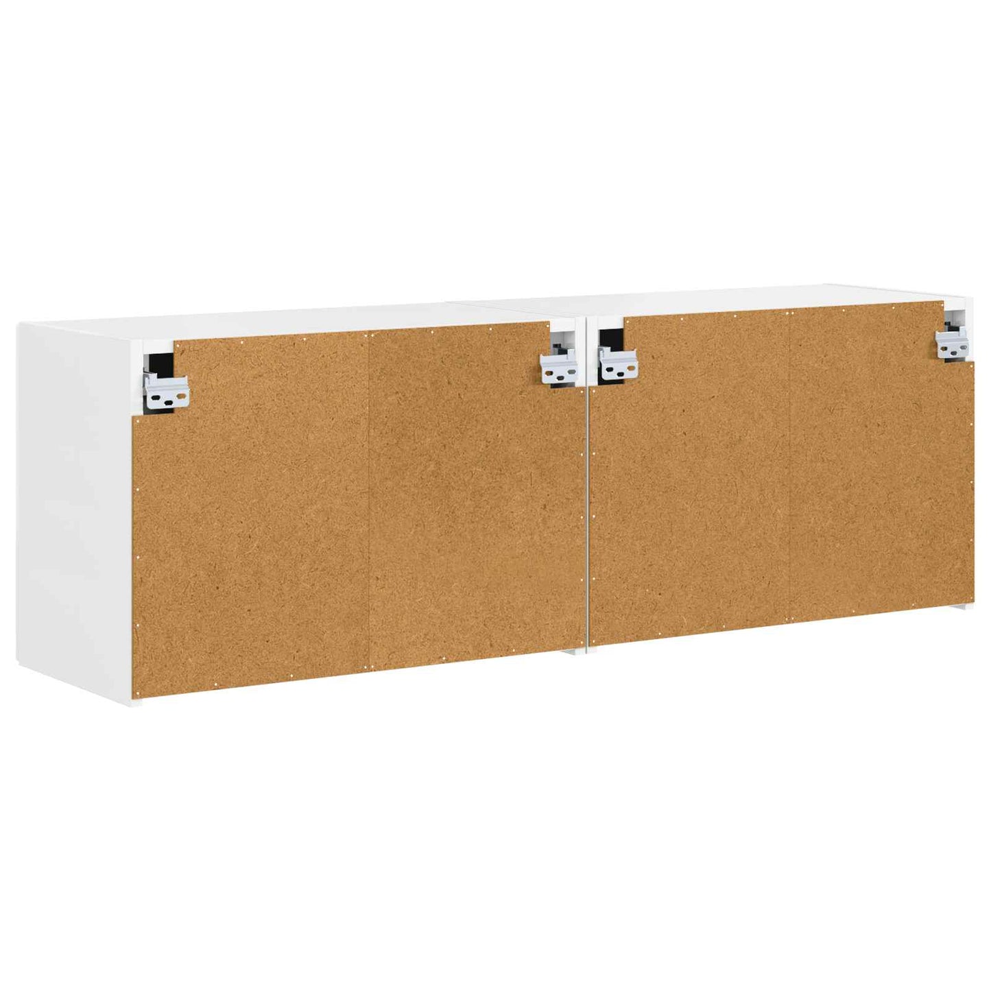 Mobile TV da parete 2 pcs Bianco Lucido Legno ingegnerizzato
