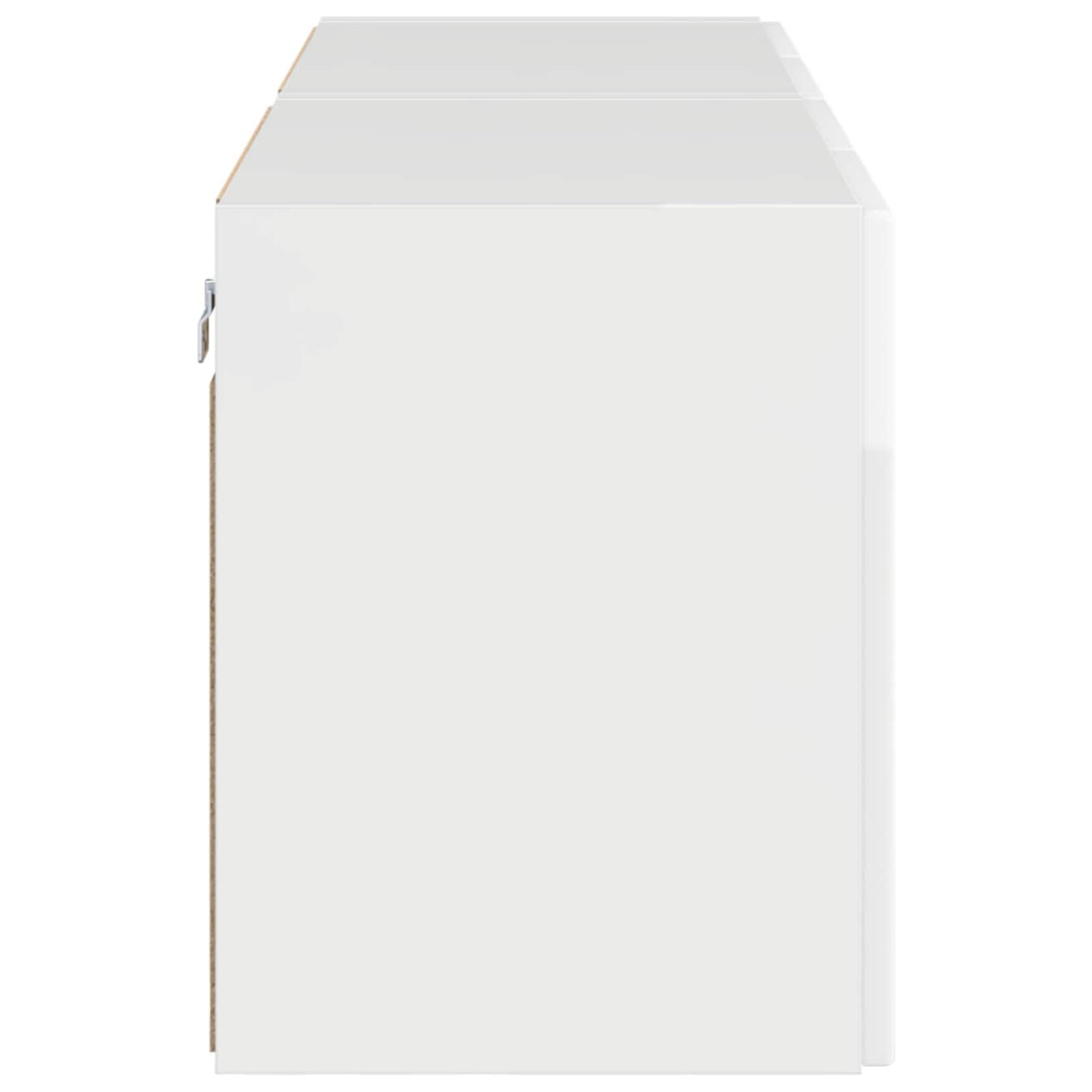 Mobile TV da parete 2 pcs Bianco Lucido Legno ingegnerizzato